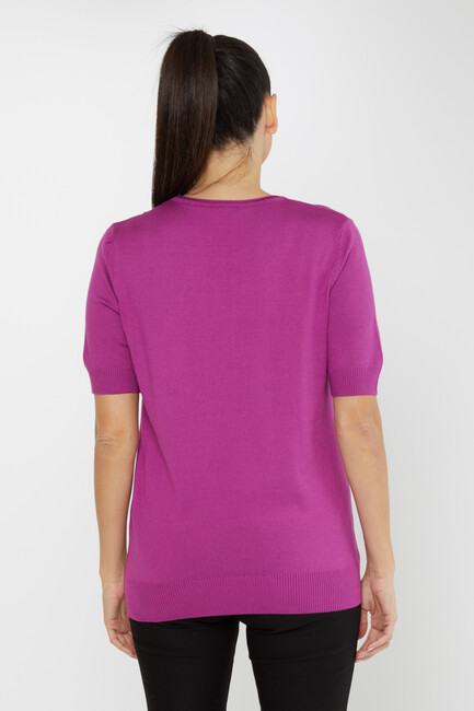 Women's Knitwear American Model Basic Lilac - 16271 | KAZEE - Thumbnail