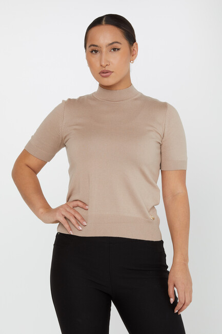 Women's Knitwear American Model Basic Mink - 14541 | KAZEE - Thumbnail