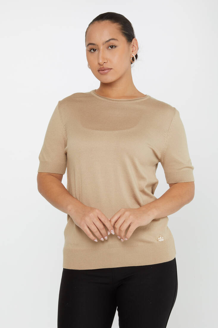 Women's Knitwear American Model Basic Mink - 16271 | KAZEE