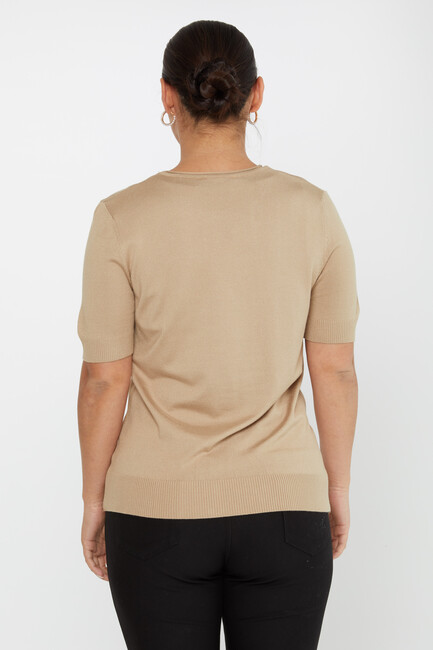 Women's Knitwear American Model Basic Mink - 16271 | KAZEE - Thumbnail