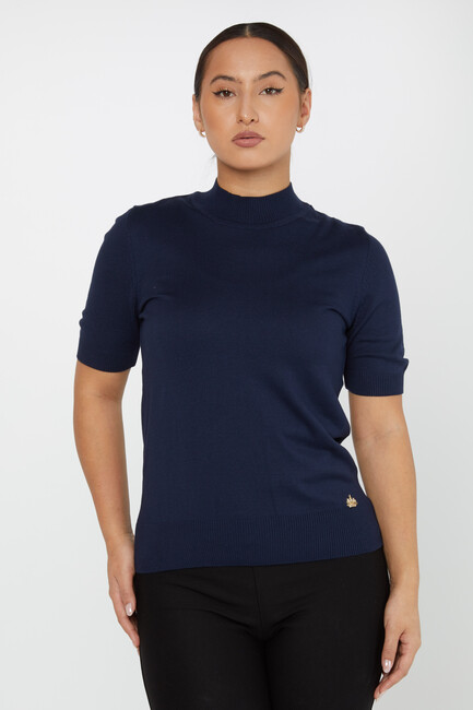 Women's Knitwear American Model Basic Navy Blue - 14541 | KAZEE - Thumbnail