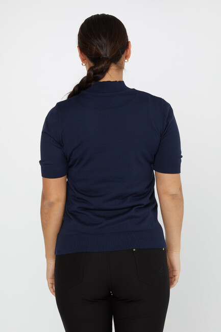 Women's Knitwear American Model Basic Navy Blue - 14541 | KAZEE - Thumbnail