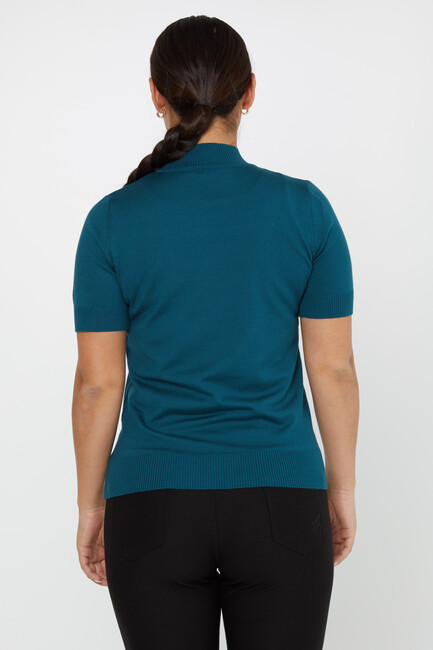 Women's Knitwear American Model Basic Petrol - 14541 | KAZEE - Thumbnail