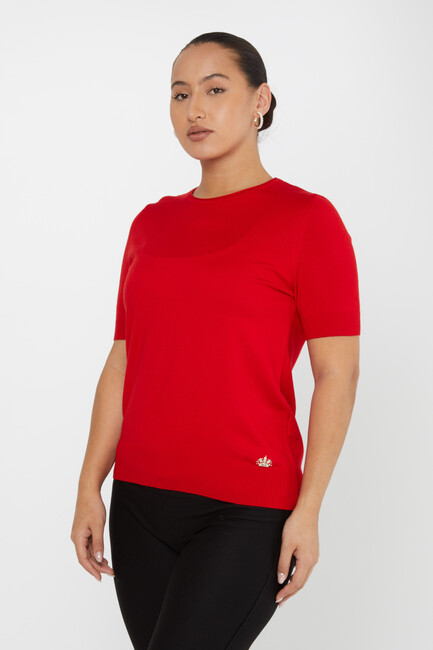 Women's Knitwear American Model Basic Red - 16271 | KAZEE - Thumbnail