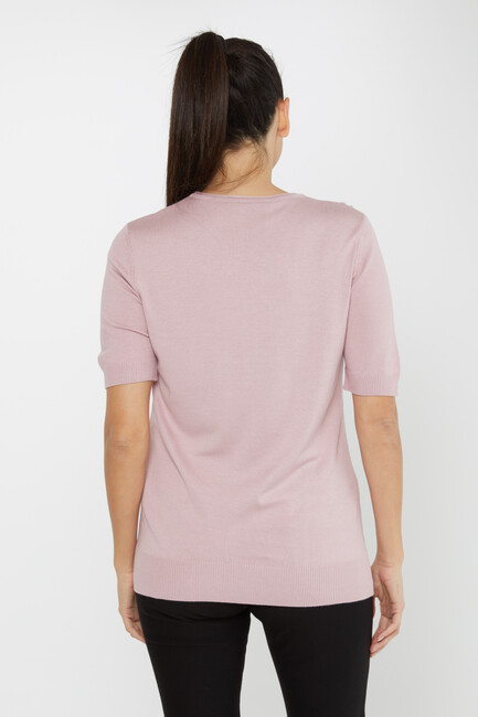 Women's Knitwear American Model Basic Dusty Rose - 16271 | KAZEE - Thumbnail