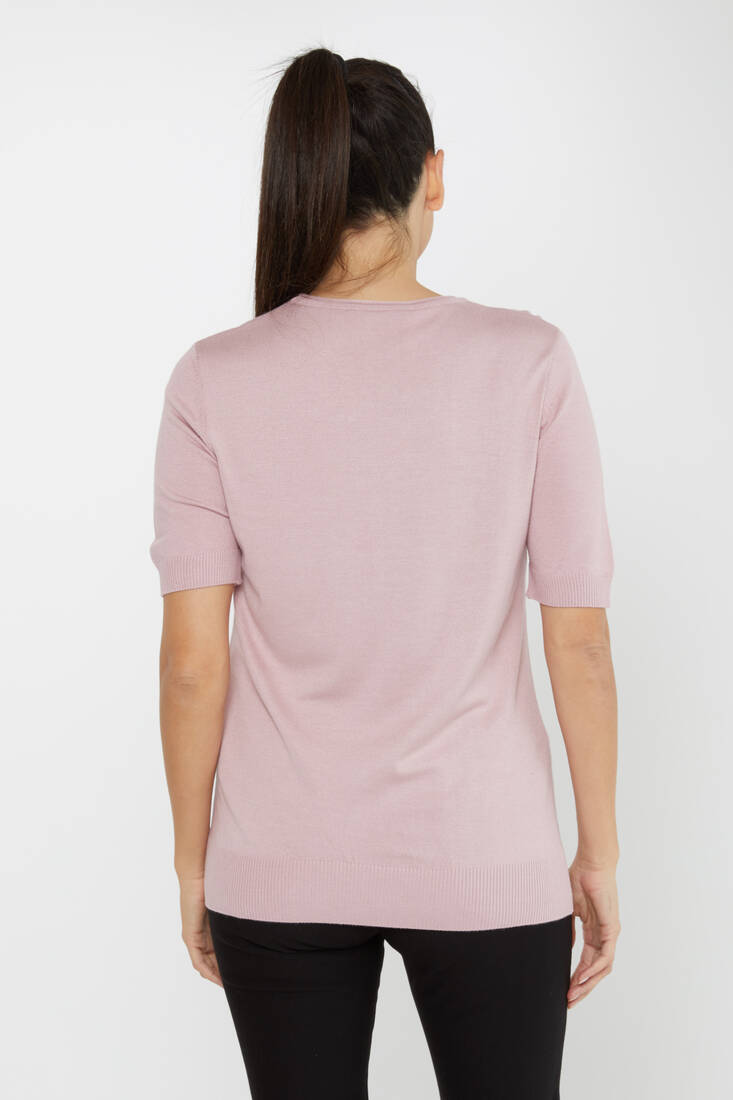 Women's Knitwear American Model Basic Dusty Rose - 16271 | KAZEE