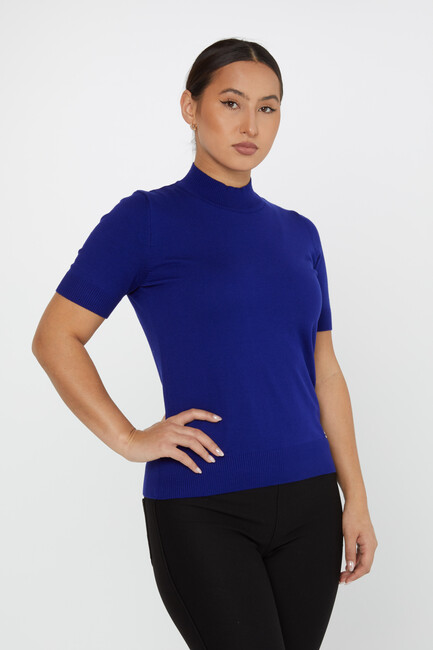 Women's Knitwear American Model Basic Saxe - 14541 | KAZEE - Thumbnail