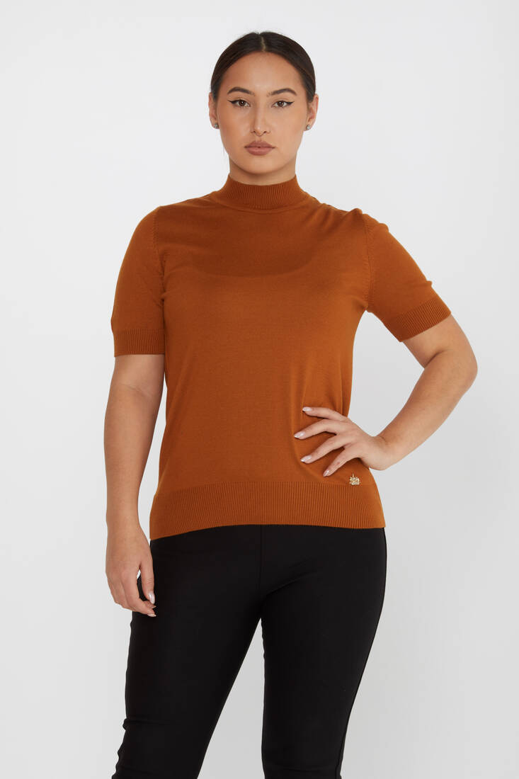 Women's Knitwear American Model Basic Tan - 14541 | KAZEE