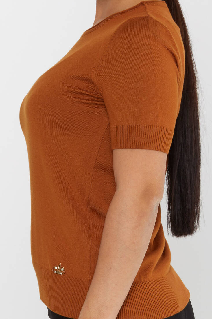 Women's Knitwear American Model Basic Tan - 15943 | KAZEE