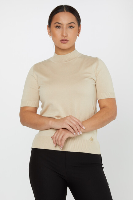 Women's Knitwear American Model Basic Stone - 14541 | KAZEE - Thumbnail