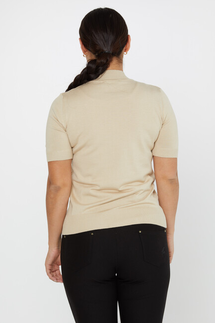 Women's Knitwear American Model Basic Stone - 14541 | KAZEE - Thumbnail