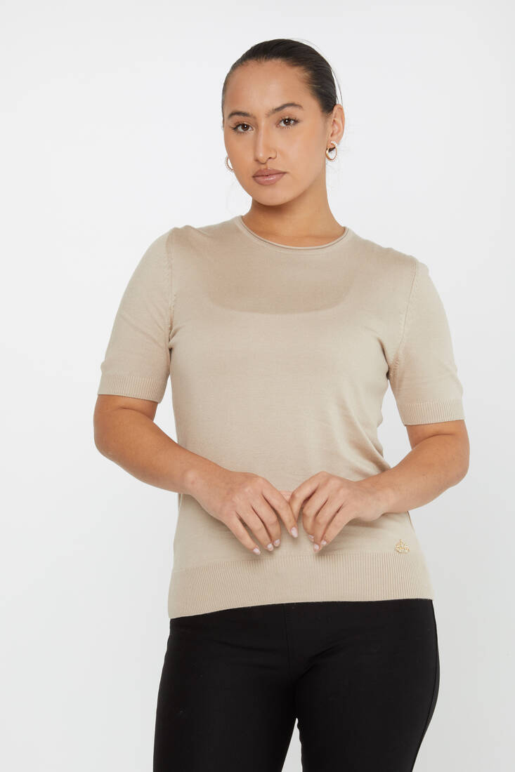 Women's Knitwear American Model Basic Stone - 16271 | KAZEE