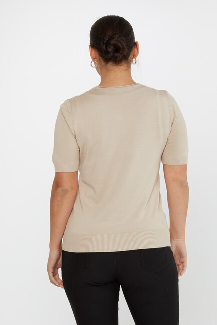 Women's Knitwear American Model Basic Stone - 16271 | KAZEE - Thumbnail