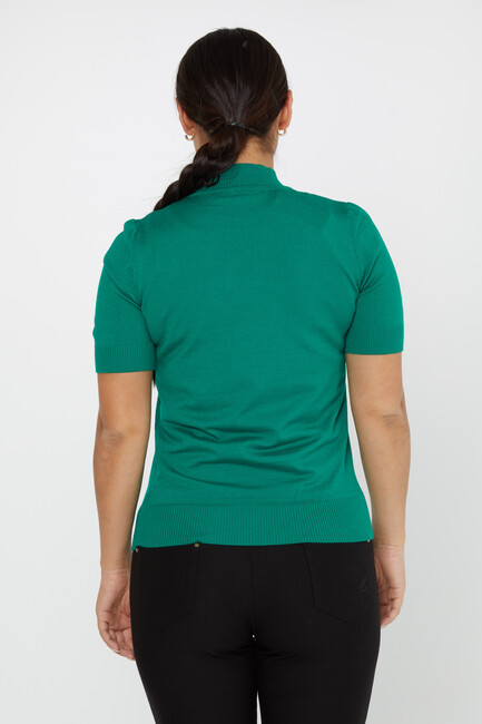 Women's Knitwear American Model Basic Emerald - 14541 | KAZEE - Thumbnail