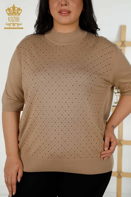 Women's Knitwear American Model Beige - 16950 | KAZEE - Thumbnail