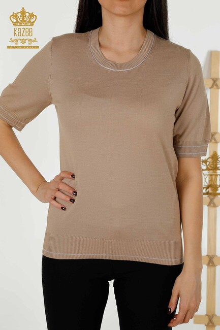 Women's Knitwear American Model Beige - 30110 | KAZEE - Thumbnail