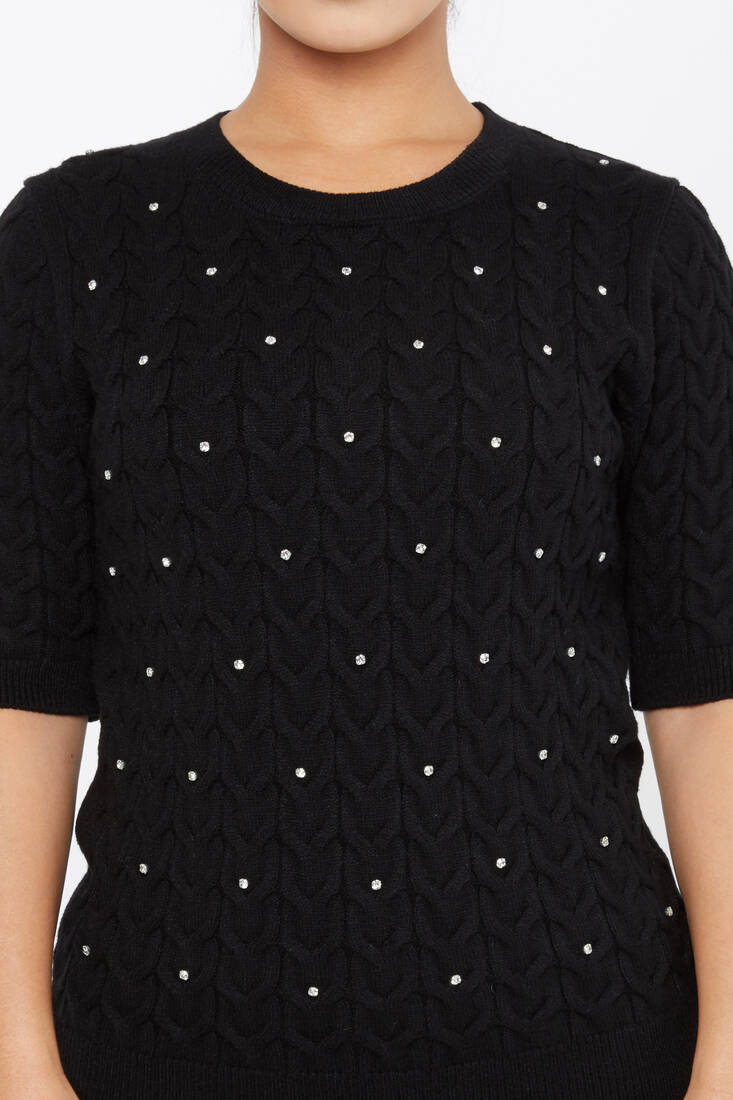 Women's Knitwear American Model Black - 30773 | KAZEE