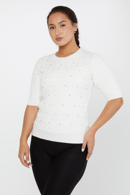 Women's Knitwear American Model Ecru - 30773 | KAZEE - Thumbnail