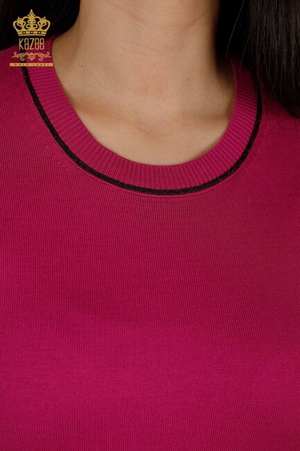 Women's Knitwear American Model Fuchsia - 30110 | KAZEE - Thumbnail