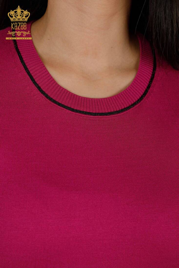 Women's Knitwear American Model Fuchsia - 30110 | KAZEE