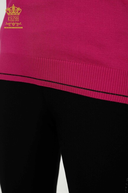 Women's Knitwear American Model Fuchsia - 30110 | KAZEE - Thumbnail