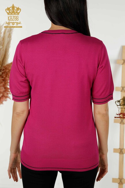 Women's Knitwear American Model Fuchsia - 30110 | KAZEE - Thumbnail