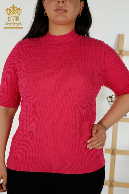 Women's Knitwear American Model Fuchsia - 30338 | KAZEE - Thumbnail