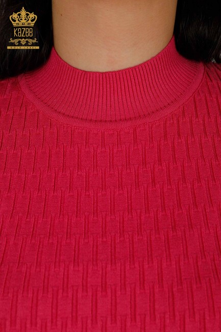 Women's Knitwear American Model Fuchsia - 30338 | KAZEE - Thumbnail