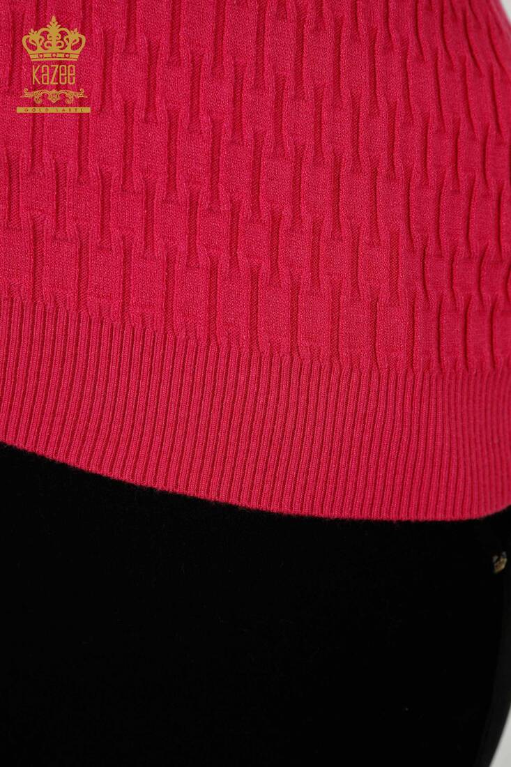 Women's Knitwear American Model Fuchsia - 30338 | KAZEE