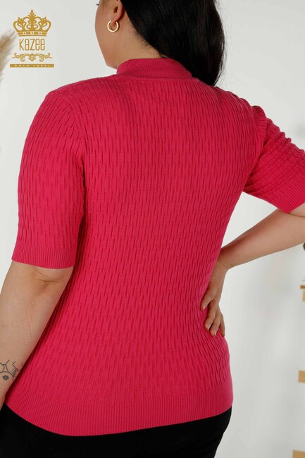 Women's Knitwear American Model Fuchsia - 30338 | KAZEE - Thumbnail