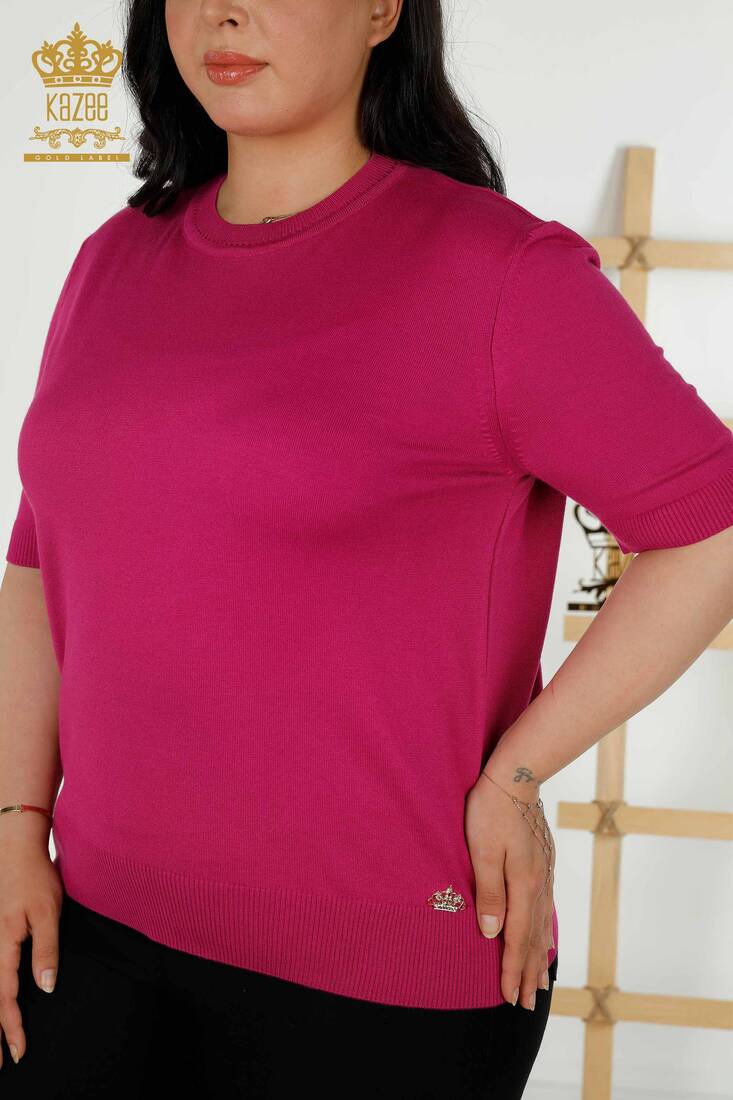 Women's Knitwear American Model Fuchsia - 30389 | KAZEE