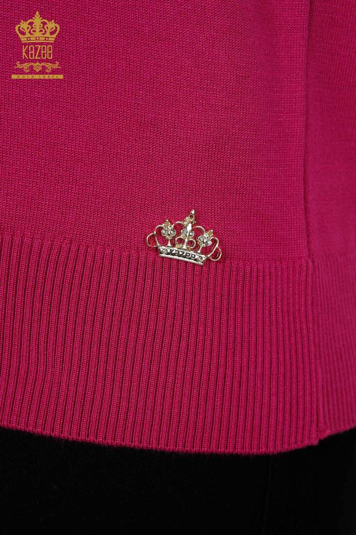 Women's Knitwear American Model Fuchsia - 30389 | KAZEE