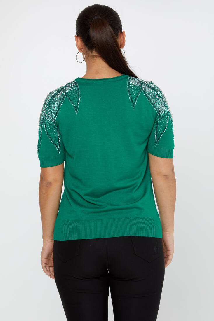 Women's Knitwear American Model Green - 31238 | KAZEE