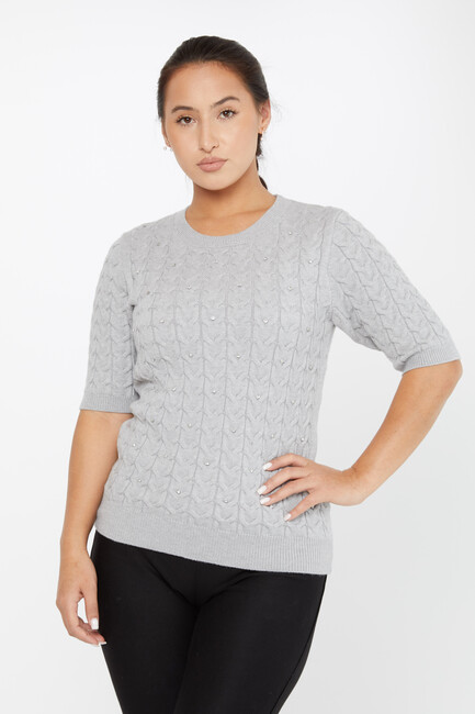 Women's Knitwear American Model Gray - 30773 | KAZEE - Thumbnail