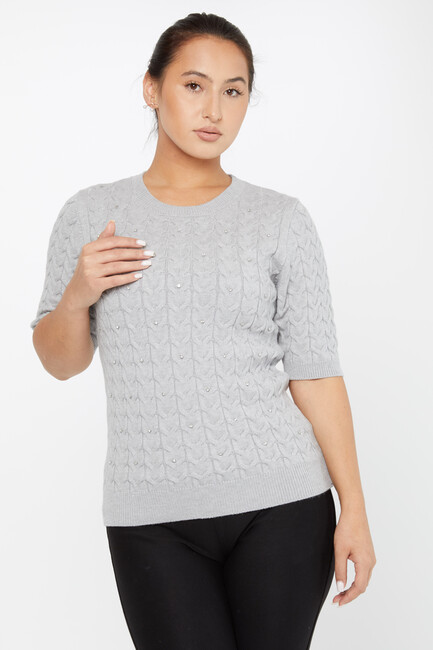 Women's Knitwear American Model Gray - 30773 | KAZEE - Thumbnail