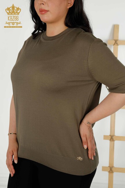 Women's Knitwear American Model Khaki - 30389 | KAZEE - Thumbnail