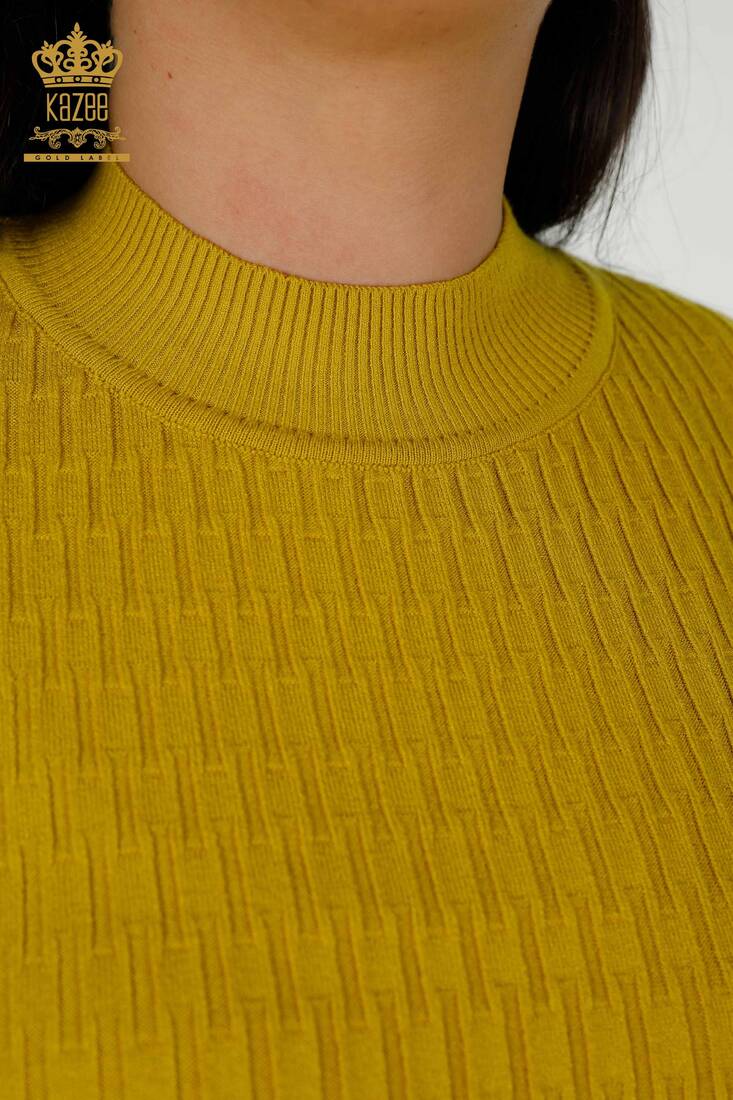 Women's Knitwear American Model Mustard - 30338 | KAZEE