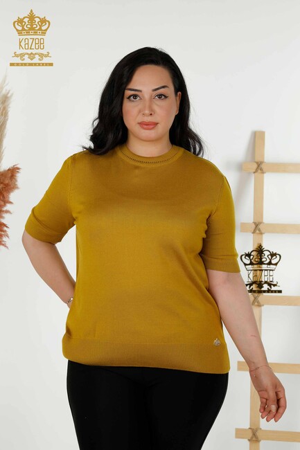 Women's Knitwear American Model Mustard - 30389 | KAZEE - Thumbnail