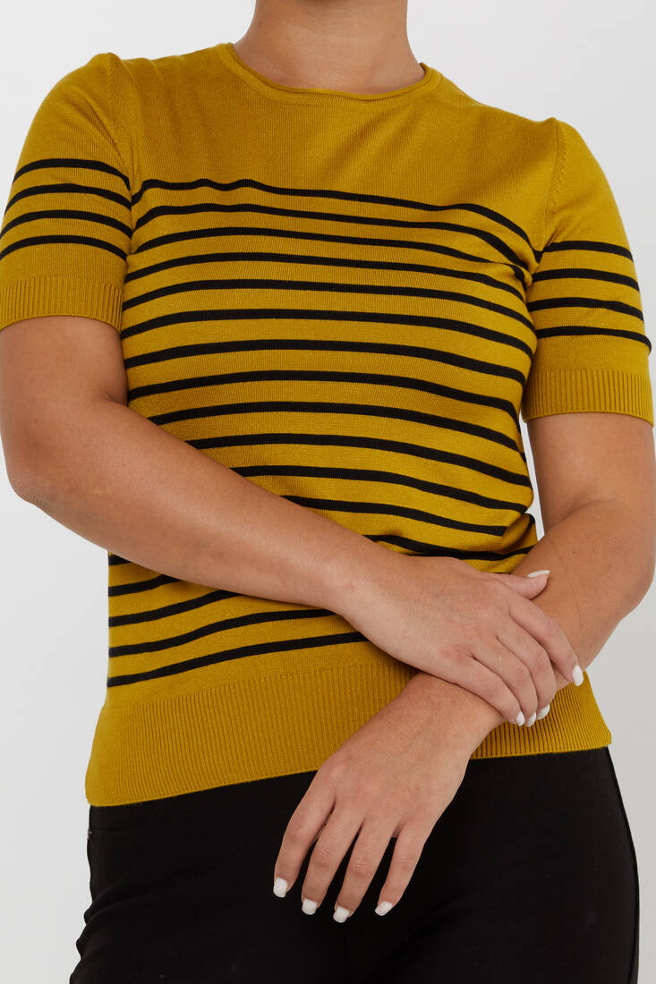 Women's Knitwear American Model Mustard - 30396 | KAZEE