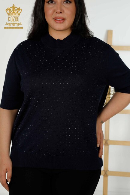 Women's Knitwear American Model Navy Blue - 16950 | KAZEE - Thumbnail