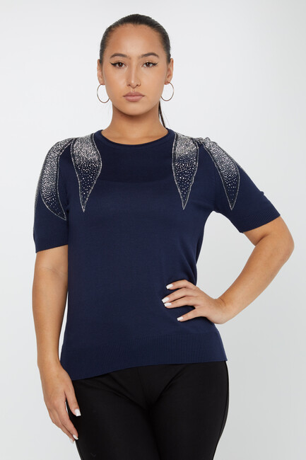 Women's Knitwear American Model Navy Blue - 31238 | KAZEE - Thumbnail