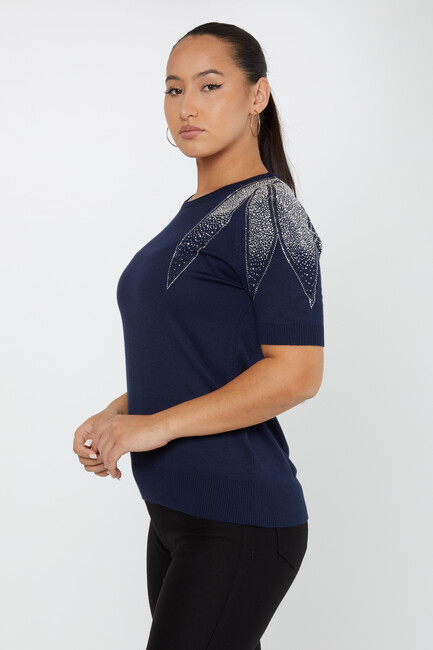 Women's Knitwear American Model Navy Blue - 31238 | KAZEE - Thumbnail