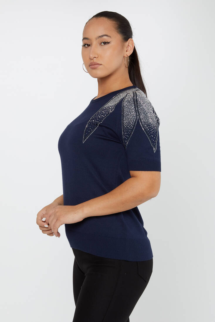 Women's Knitwear American Model Navy Blue - 31238 | KAZEE