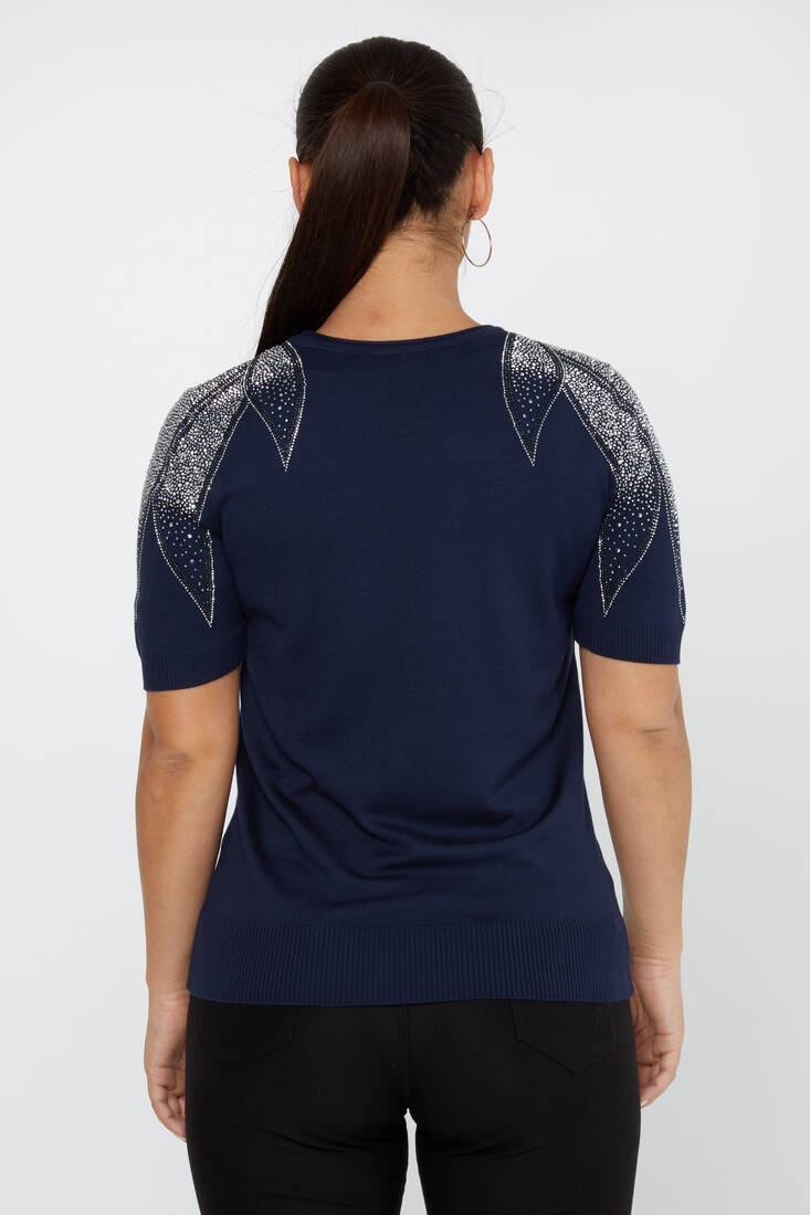 Women's Knitwear American Model Navy Blue - 31238 | KAZEE