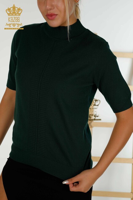 Women's Knitwear American Model Dark Green - 30334 | KAZEE - Thumbnail