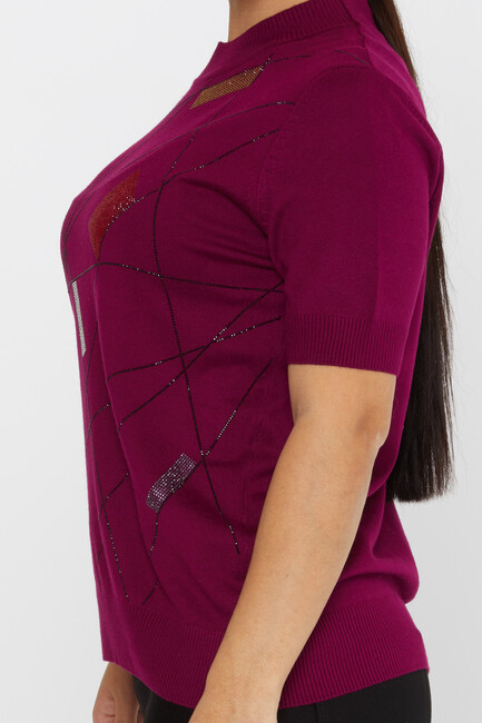 Women's Knitwear American Model Purple - 30078 | KAZEE - Thumbnail