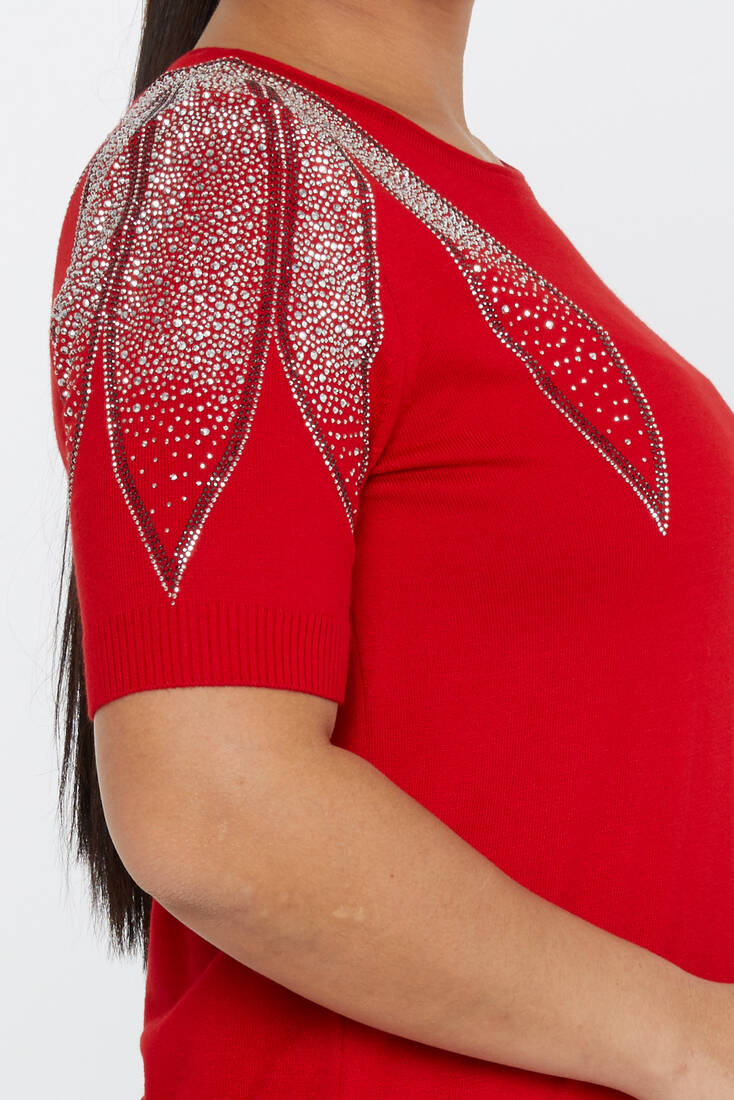 Women's Knitwear American Model Red - 31238 | KAZEE