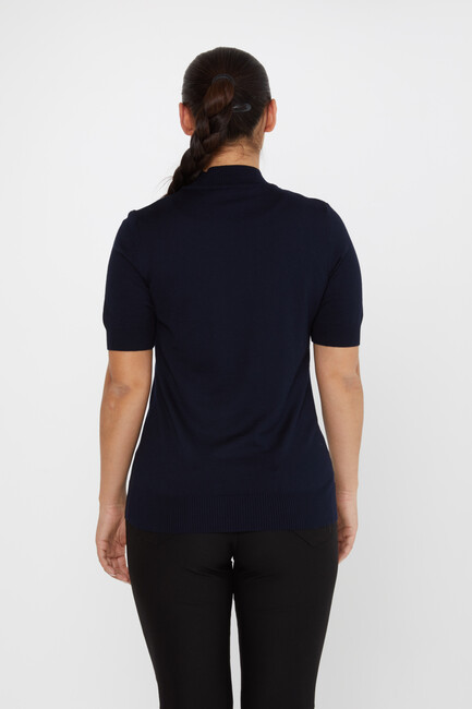 Women's Knitwear American Model Stone Navy Blue - 31543 | KAZEE - Thumbnail