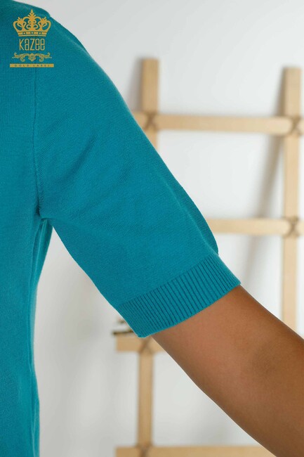 Women's Knitwear American Model Turquoise - 30334 | KAZEE - Thumbnail