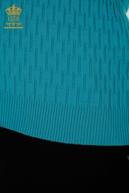 Women's Knitwear American Model Turquoise - 30338 | KAZEE - Thumbnail